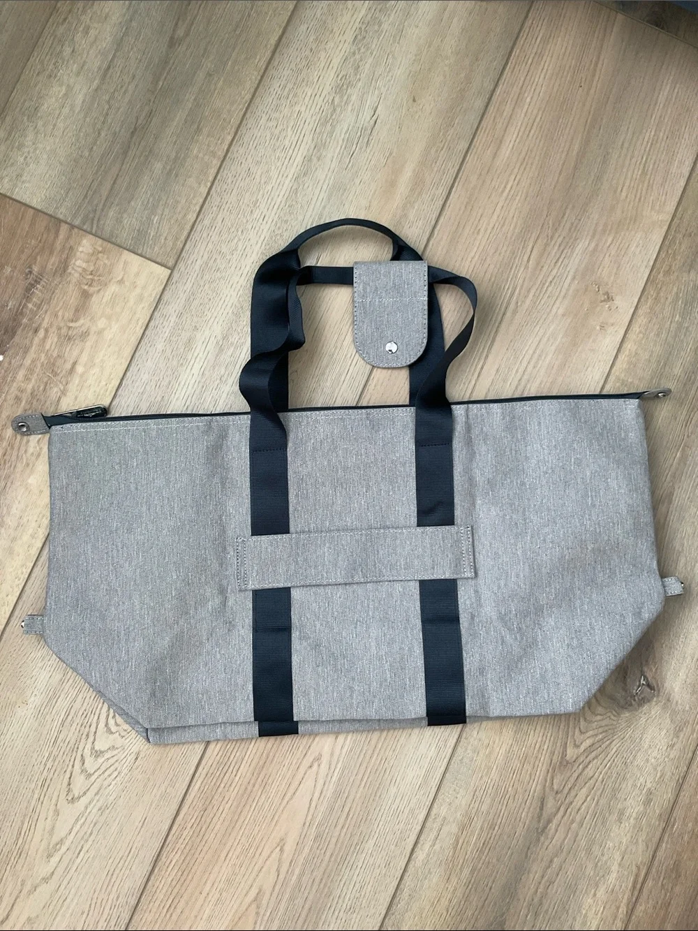 NWT Longines Melange Canvas Foldable Travel Bag Gray/Blue Sporty Minimalist